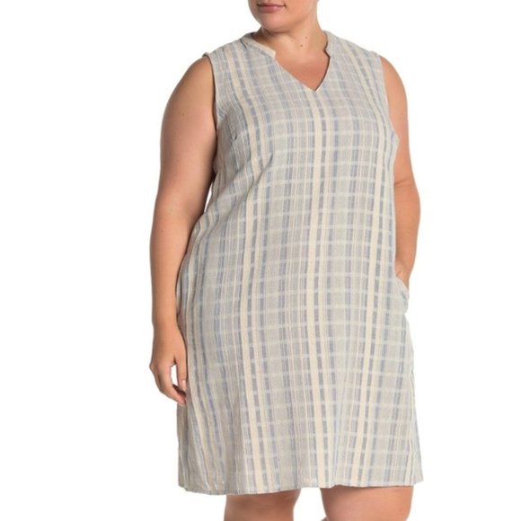 Sharagano Dresses & Skirts - Sharagano Dress Pockets Striped Sleeveless
